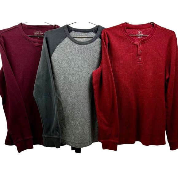Bundle Of 3 Thermal‎ Henley Long Sleeves Sonoma & George MEDIUM - Picture 1 of 6